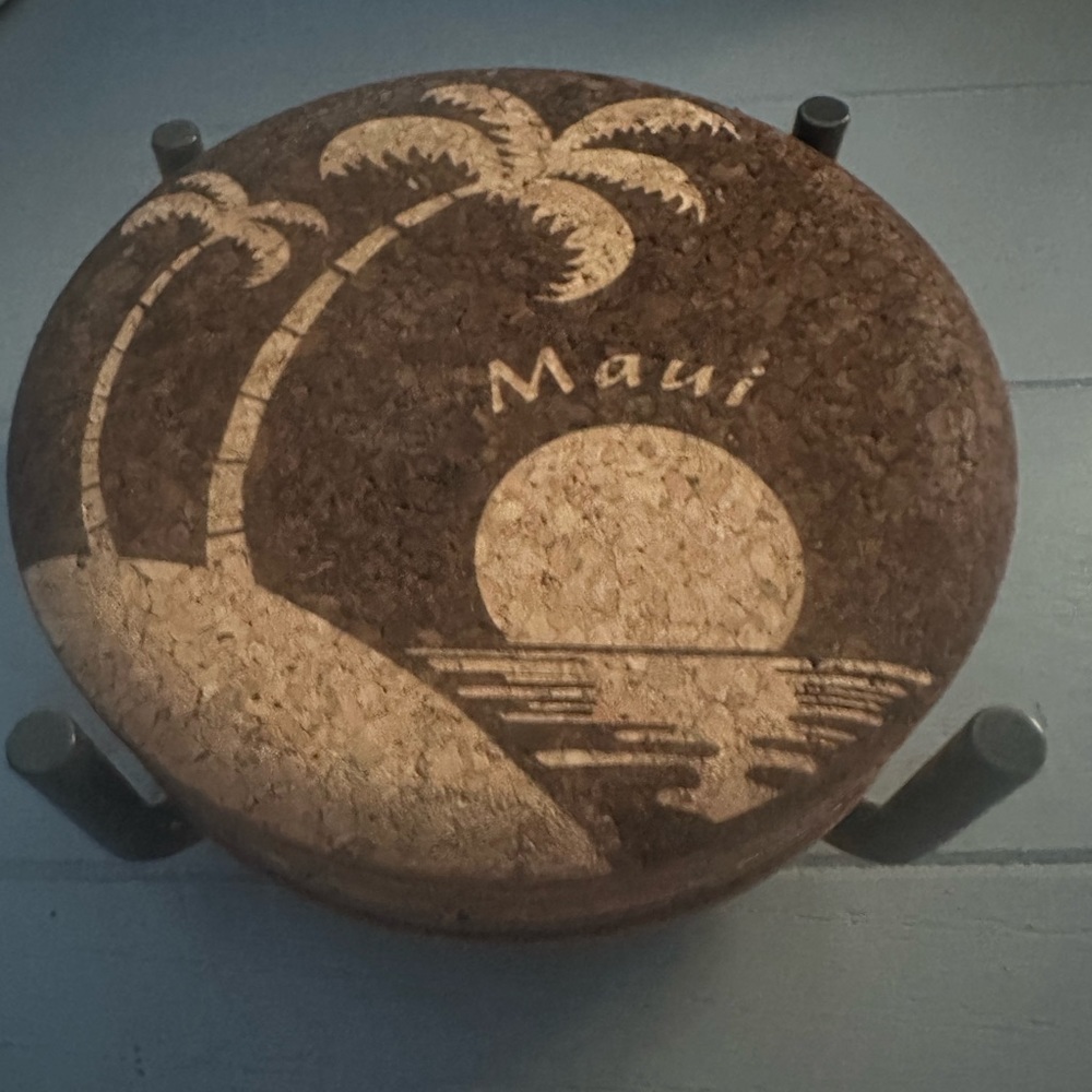 Cork drink coaster set from Maui Hawaii